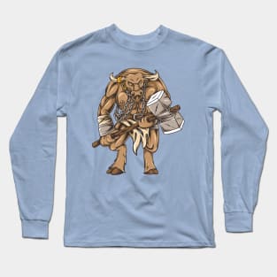 Minotaur carrying hammer Long Sleeve T-Shirt